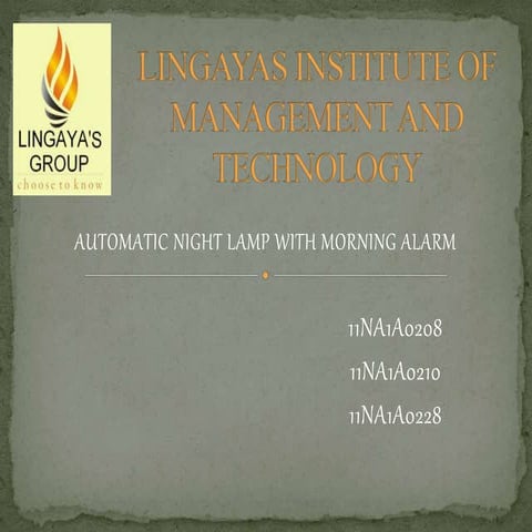 Automatic Night Lamp With Morning Alarm