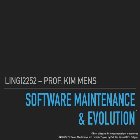 Software Maintenance and Evolution | PDF | Operating Systems | Computer ...