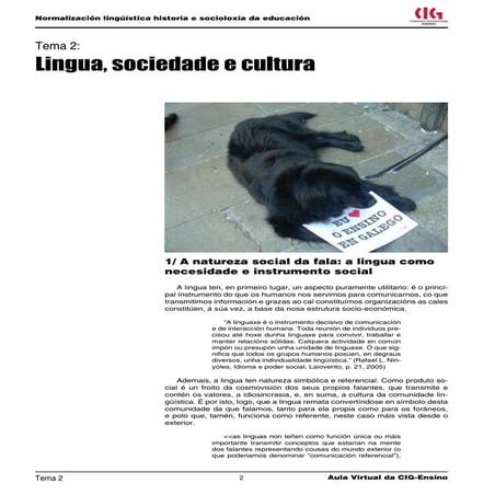 Lingua, sociedade e cultura.