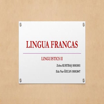 Lingua francas