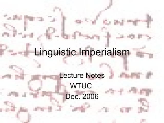 Linguistic Imperialism