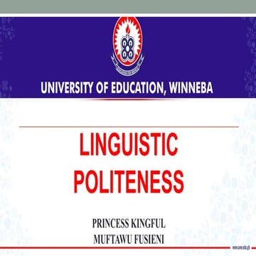 LINGUISTIC POLITENESS IN APPLIED LINGUISTICS