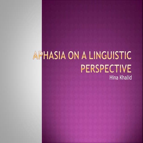 Aphasia on Linguistic 