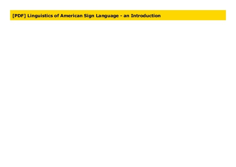 linguistics of american sign language 5th edition pdf