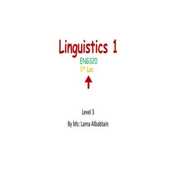 Linguistics 1 1st lec
