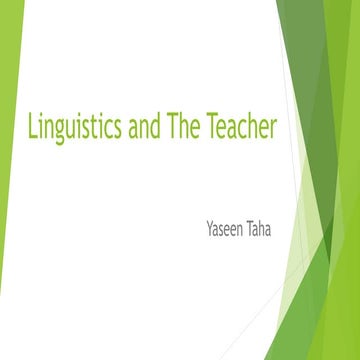 Linguistics and the teacher