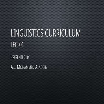 Linguistics curriculum 001