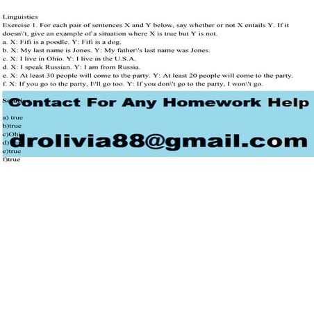 LinguisticsExercise 1. For each pair of sentences X and Y below, s.pdf