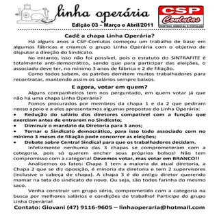 Linha Operária Nº 03