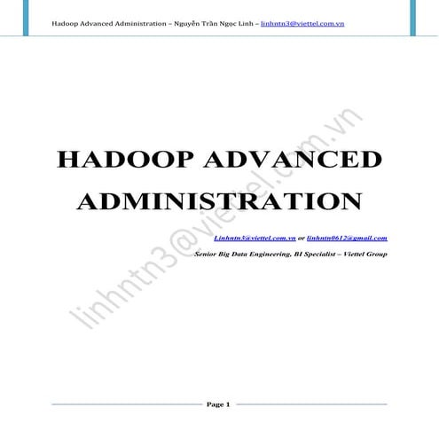Hadoop advanced administration | PDF