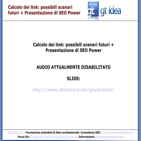 Calcolo dei link: possibili scenari futuri + Presentazione di SEO Power