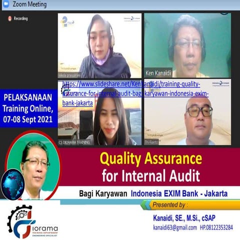 Training "QUALITY ASSURANCE for Internal Audit" bagi Karyawan Indonesia ...