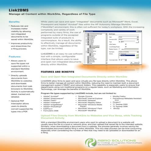 Link2DMS Brochure | PDF