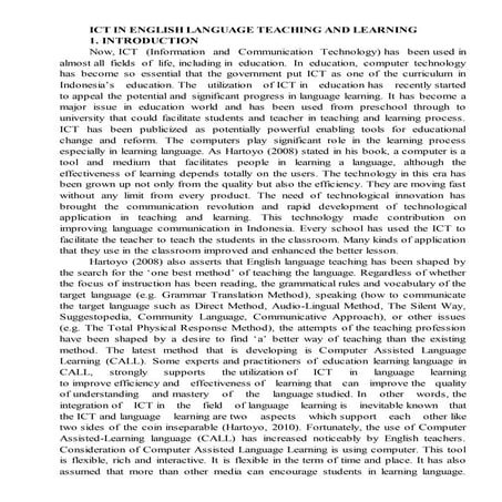 ICT in English Language Teaching and Learning