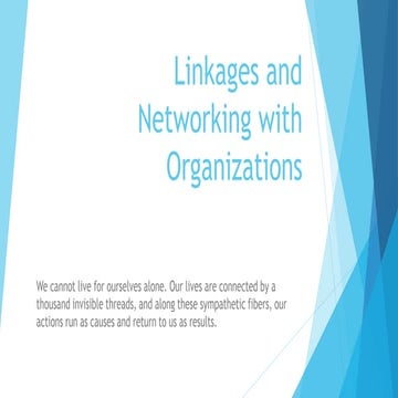 Linkages and networking with organizations (edcon)