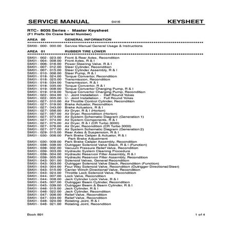 Link Belt Crane RTC-8035 Service Manual | PDF