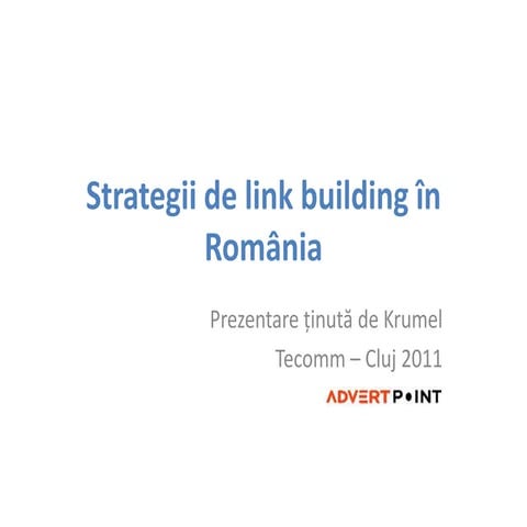 Link building  Tecomm Cluj