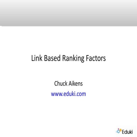 Link Specific Ranking Factors for SEO