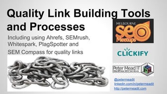 Quality Link Building Tools and Processes