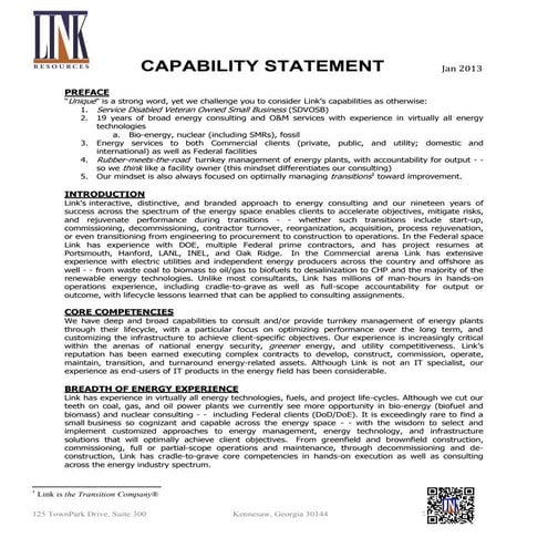 Link Capabilities Statement 2012 | PDF