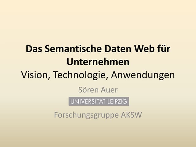 Das Semantische Daten Web für Unternehmen