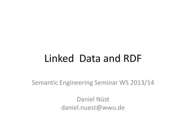 Linked  data and rdf