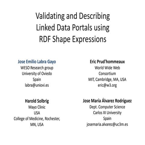 Validating and Describing Linked Data Portals using RDF Shape ...