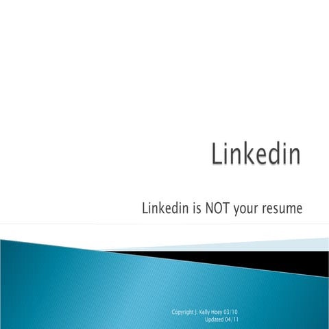 Linkedin is NOT your Resume.