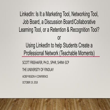 LinkedIn Presentation for ACBSP Region 4