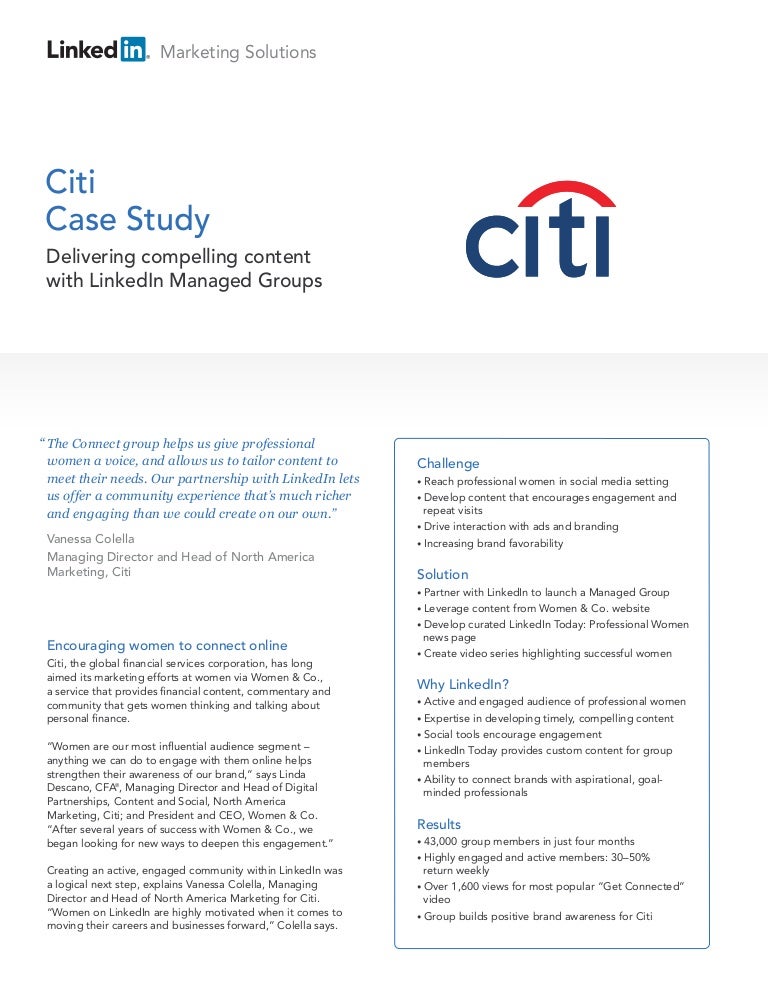 LinkedIn casestudy Citi