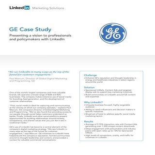 Case Study Of GE LinkedIn