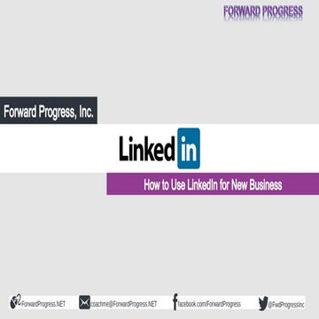 LinkedIn How to Use LinkedIn for New Business - Professional Services Edition...