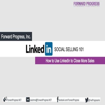 How to Use LinkedIn to Close More Sales - Social Selling 101 - Dean DeLisle -...