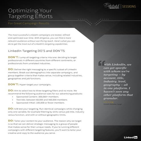 Optimizing Your Targeting Efforts