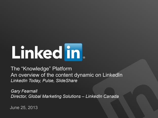 LinkedIn The "Knowledge" platform 
