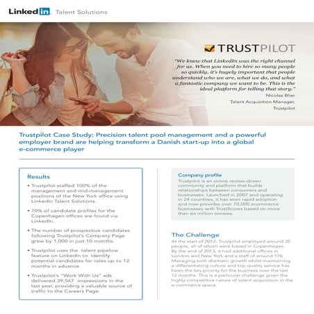 Trust Pilot and LinkedIn