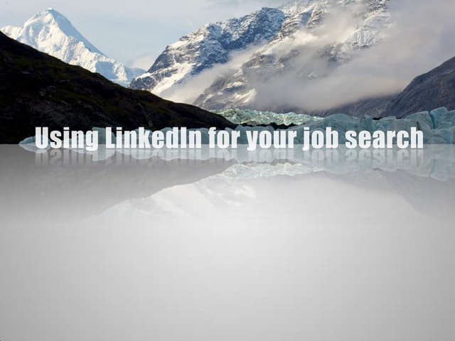 Using LinkedIn for your job search