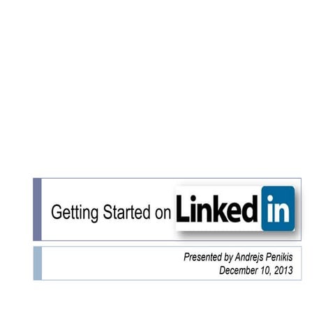 Getting Started on LinkedIn
