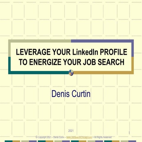 LinkedIn Webinar, Denis Curtin, June 2021  