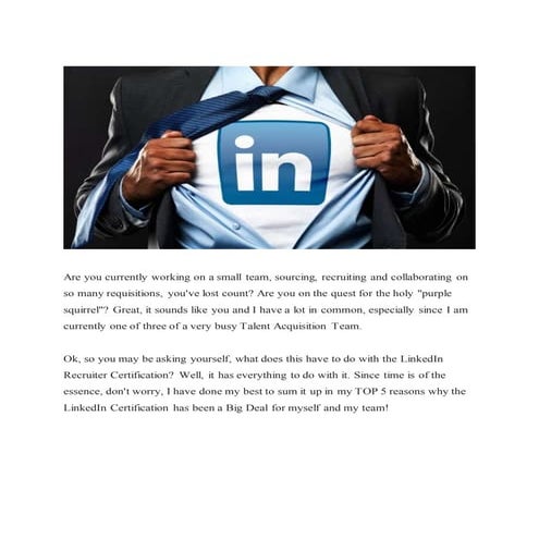 5 Reasons why the LinkedIn Recruiter Certification is a Big Deal!