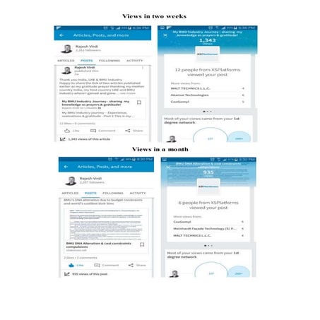 LinkedIn Articles views screenshot | DOCX