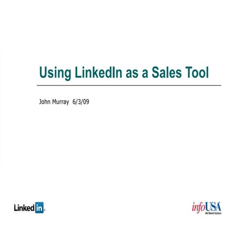 Linked In As A Sales Tool