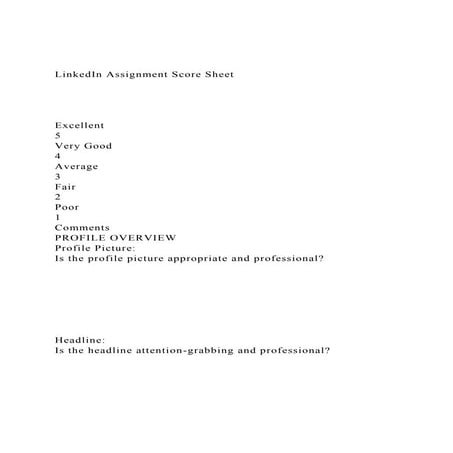 LinkedIn Assignment Score SheetExcellent5 Very Goo.docx