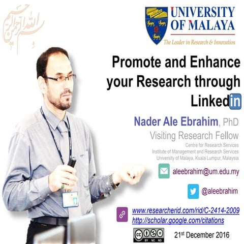 Promote and Enhance your Research through Linkedin