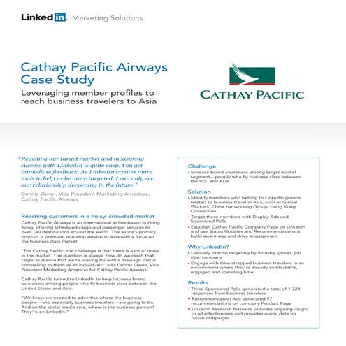 Cathay Pacific Airways Case Study