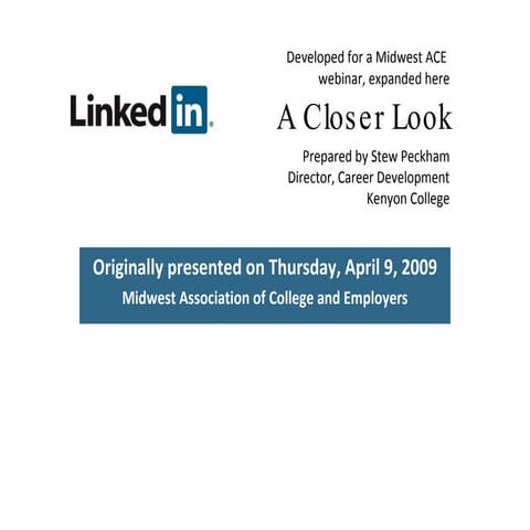 Linked In - A Closer Look