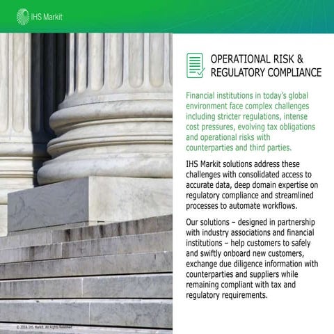 Consolidated Markets | Operational Risk and Regulatory Compliance