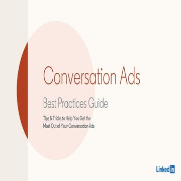 LinkedIn Conversation Ads Best Practices Guide