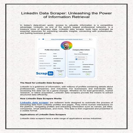 LinkedIn Data Scraper: Unleashing the Power of Information Retrieval | PDF