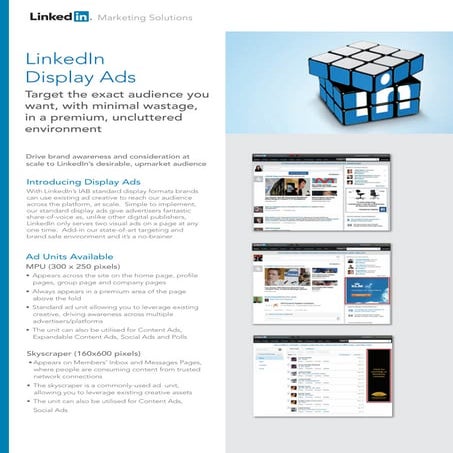 Marketing Solutions, LinkedIn, Display Ads, product sheet